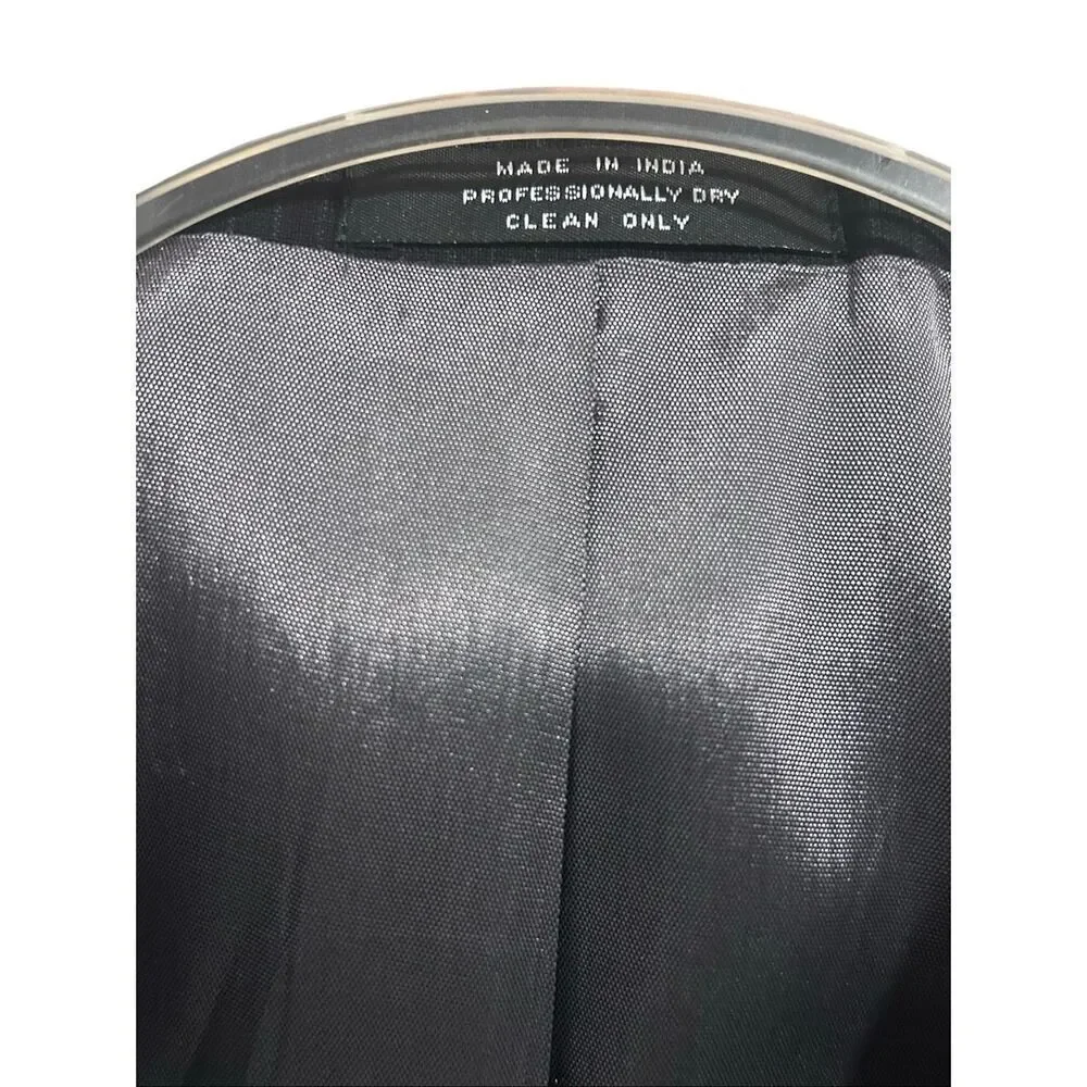 CEZANI Men's 46R 100% Wool Black Pinstripe 3-Button Suit Jacket Sport Coat Blaze